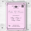 Vintage Telegram Elegant Pink Personalised Wedding Double Cover Order Of Service