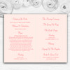 Coral Pink Floral Shabby Chic Chintz Wedding Double Sided Cover Order Of Service