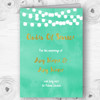 Mint Green & Gold Lights Watercolour Wedding Double Sided Cover Order Of Service