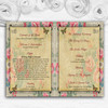 Floral Vintage Paris Shabby Chic Postcard Wedding Double Cover Order Of Service