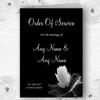 Beautiful Black White Flower Personalised Wedding Double Cover Order Of Service