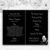 Beautiful Black White Flower Personalised Wedding Double Cover Order Of Service