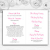 Gorgeous Pink Rose And Rings Personalised Wedding Double Cover Order Of Service