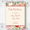 Pretty Pastel Floral Vintage Personalised Wedding Double Cover Order Of Service