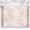 Shabby Chic Inspired Vintage Personalised Wedding Double Cover Order Of Service