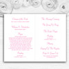 Stunning Pale Baby Pink Rose Personalised Wedding Double Cover Order Of Service