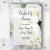 White Rose And Romantic Lace Personalised Wedding Double Cover Order Of Service