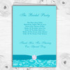 Blue Vintage Floral Damask Diamante Wedding Double Sided Cover Order Of Service