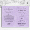 Lilac Purple Black Damask & Diamond Wedding Double Sided Cover Order Of Service