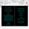 Stunning Lily Black White Turquoise Wedding Double Sided Cover Order Of Service