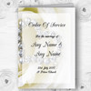 Cream Ivory Rose Heart Personalised Wedding Double Sided Cover Order Of Service