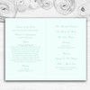 Pretty Mint Green & Sage Floral Diamante Wedding Double Cover Order Of Service