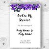 Watercolour Black & Purple Floral Header Wedding Double Cover Order Of Service