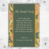 Green Yellow Orange Vintage Personalised Wedding Double Cover Order Of Service