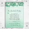 Pale Teal Mint Green Vintage Watercolour Floral Wedding Cover Order Of Service