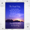 Beautiful Blue Purple Sunset Beach Wedding Double Sided Cover Order Of Service