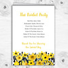 Black & Yellow Watercolour Flowers Wedding Double Sided Cover Order Of Service
