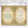 Typography Vintage Purple Postcard Wedding Double Sided Cover Order Of Service