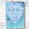 Pale Blue Love Hearts Personalised Wedding Double Sided Cover Order Of Service