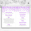 Purple Heart Confetti Personalised Wedding Double Sided Cover Order Of Service