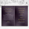 Purple Satin And Gold Personalised Wedding Double Sided Cover Order Of Service