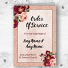 Coral Blush & Deep Red Watercolour Rose Wedding Double Cover Order Of Service