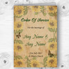 Sunflowers Vintage Shabby Chic Postcard Wedding Double Cover Order Of Service