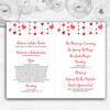 Red Watercolour Heart Drop Personalised Wedding Double Cover Order Of Service
