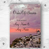 Santorini In Greece Abroad Personalised Wedding Double Cover Order Of Service