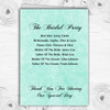 Turquoise Damask & Diamond Personalised Wedding Double Cover Order Of Service