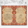 Shabby Chic Vintage Postcard Rustic Coral Rose Wedding Cover Order Of Service