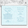 Blue Turquoise Vintage Floral Damask Butterfly Wedding Cover Order Of Service