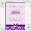 Cadbury Purple Vintage Floral Damask Butterfly Wedding Cover Order Of Service