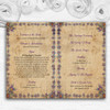 Shabby Chic Vintage Postcard Rustic Blue Stamp Wedding Cover Order Of Service