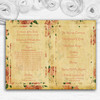 Vintage Pink Roses Postcard Style Wedding Double Sided Cover Order Of Service