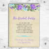 Vintage Purple & Blue Watercolour Wedding Double Sided Cover Order Of Service