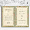 Vintage Sage Green Postcard Style Wedding Double Sided Cover Order Of Service