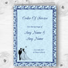 Blue Classic Vintage Personalised Wedding Double Sided Cover Order Of Service