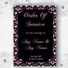 Dusky Rose Pink Black Damask & Diamond Wedding Double Cover Order Of Service