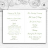 Stunning White Lily Green Personalised Wedding Double Cover Order Of Service