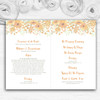 Watercolour Floral Orange Personalised Wedding Double Cover Order Of Service