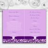 Cadbury Purple Vintage Floral Damask Diamante Wedding Cover Order Of Service