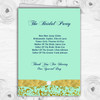 Gold And Cool Mint Green Vintage Wedding Double Sided Cover Order Of Service
