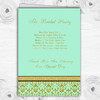 Mint Green & Gold Vintage Damask Wedding Double Sided Cover Order Of Service