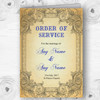 Typography Vintage Blue Postcard Wedding Double Sided Cover Order Of Service