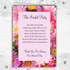 Pretty Pink Flowers Personalised Wedding Double Sided Cover Order Of Service