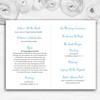 Aqua Green & Blue Watercolour Florals Wedding Double Cover Order Of Service