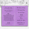 Cadbury Purple Black Damask & Diamond Wedding Double Cover Order Of Service