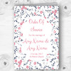 Dusty Coral Pink And Navy Blue Floral Wedding Double Cover Order Of Service