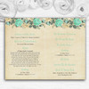 Vintage Mint Green & Gold Watercolour Wedding Double Cover Order Of Service